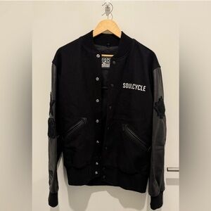 Roots x SoulCycle Limited Edition Men's Black Varsity Jacket - Never Worn